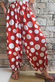 Basso Big Dot Balloon Cuff Pant Rust & White